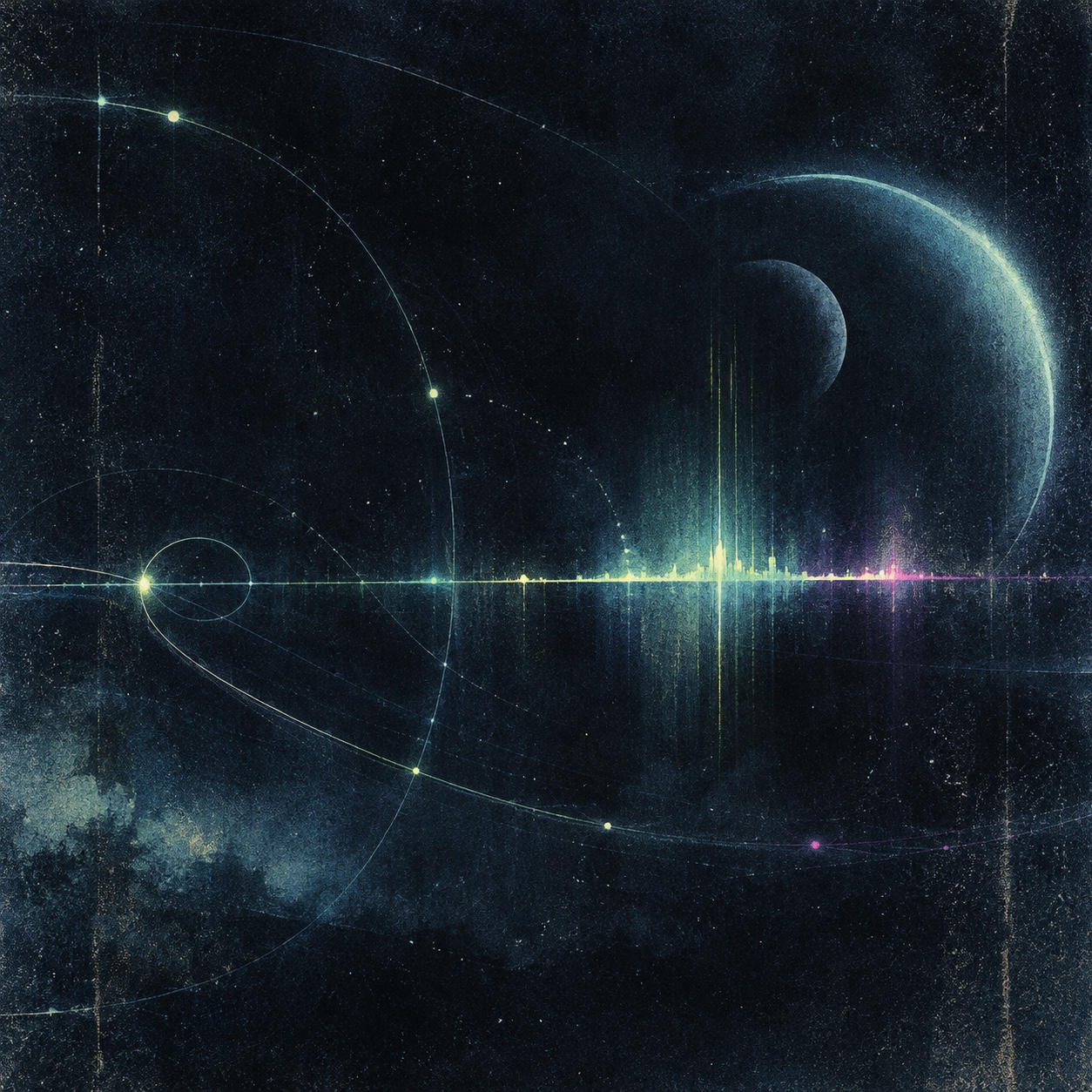 Abstract nighttime signal artwork